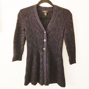Style & Co V Neck open knit button down cardigan